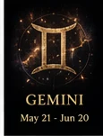 Gemini zodiac image in gold cosmic style