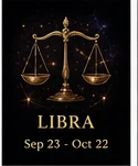 Libra zodiac image in gold cosmic style