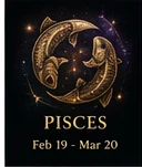 Pisces zodiac image in gold cosmic style