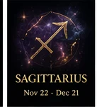Sagittarius zodiac image in gold cosmic style