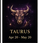 Taurus zodiac image in gold cosmic style