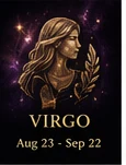 Virgo zodiac image in gold cosmic style